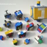 DIY LEGO dreidels in progress